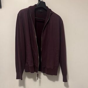 Vince Men's Dark Red Zip-Up Sweater